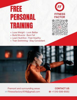 Free Personal Training. 
Flyer.