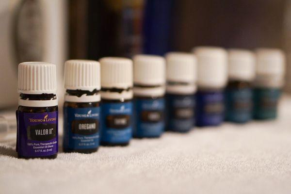 Rain drop therapy essential oils set up