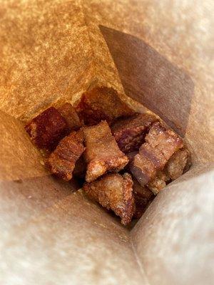 Pork belly cracklins