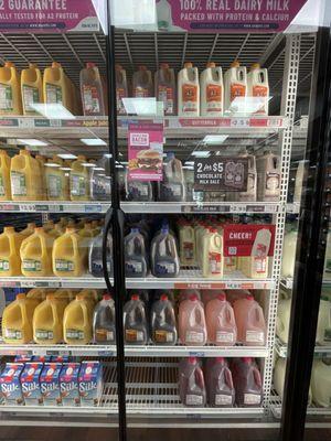 Grocery Dept - Braum's Milk Products (including Chocolate Milk and Egg Nog), Juices, & Teas