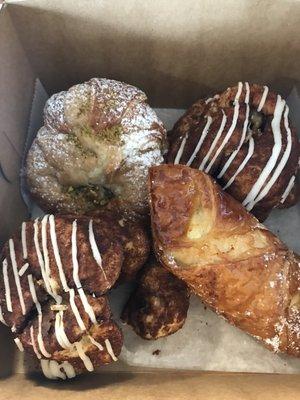 Cheese danish, pistachio croissant, and monkey bread. Heat the money bread up for added deliciousness.