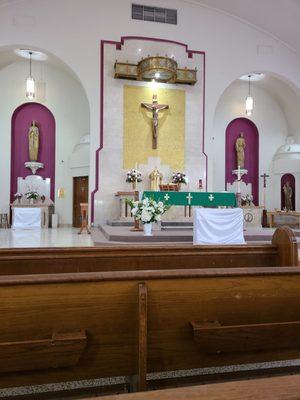 Inside the church