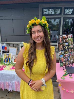 Sweet flower crown made for a special graduate.