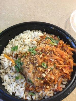 Thai bowl with rice and salmon