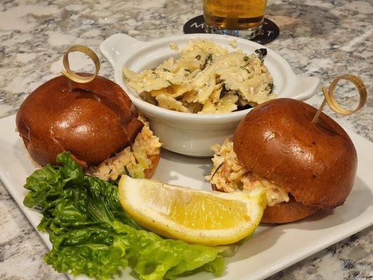 Lobster Sliders with pasta salad