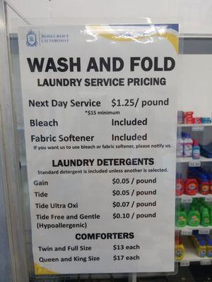 Wash and Fold Services. Drop off dirty laundry today. Pick up fresh, folded laundry tomorrow.