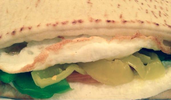 egg white on flat bread w/ pepper jack