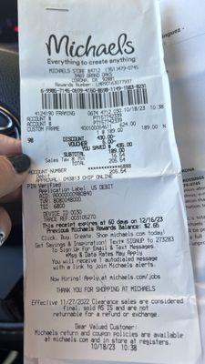 Receipt and who did it . Go Alex too nice and friendly. I like her in the front too if possible if I come back