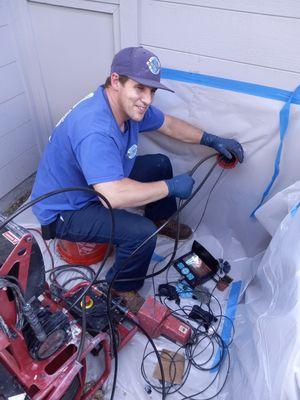 In Dana point epoxy coating old cast iron drain lines, Making sure our customers are always happy