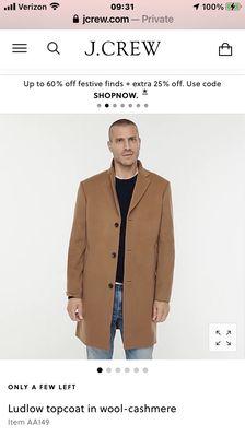 Camel coat from J. Crew