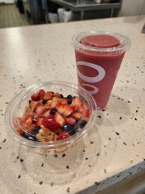 Belgian waffle parfait bowl and razzmatazz