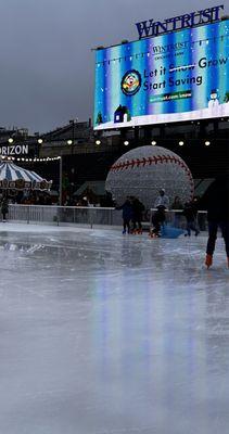 Ice skating rink on Wrigley Field