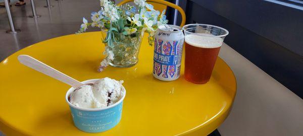 Cookies and buttercream and a local beer