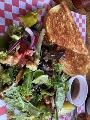 Grilled cheese with salads