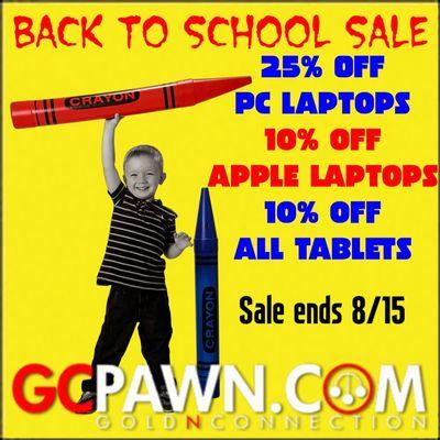 2022 Back to school sale! 25% off PC laptops, 10% ofd macbooks and tablets!