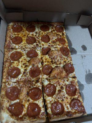 Large Pepperoni Pizza Square Shape