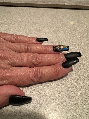 Acrylic fill and nail design