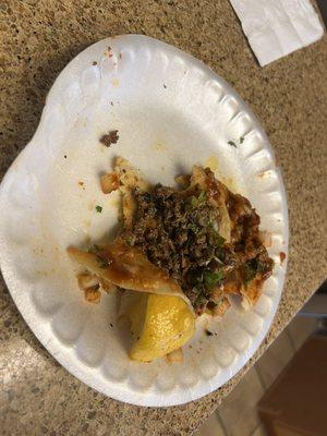 Ordered thru DoorDash. Looking at the plate,  it looks like they warmed my tacos up in the microwave? Smh...