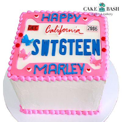 License plate cake