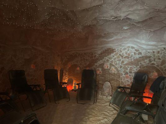 Inside salt cave