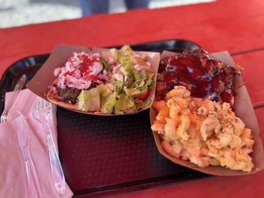 Lebanese meatballs/Pulled Pork and Mac&Cheese