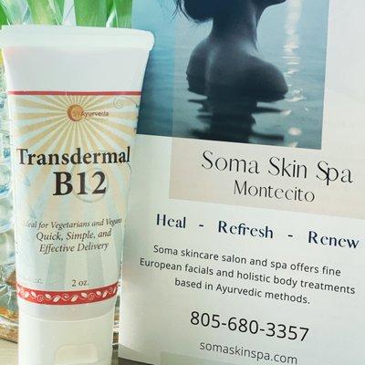 Transdermal Vit B12 enhances absorption of micronutrients from the food we eat, improves circulation & enhances natural skin glow!