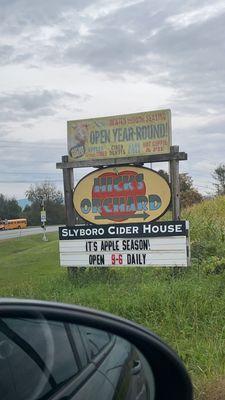 Making our way into the Orchard !   This is the sign at the entrance