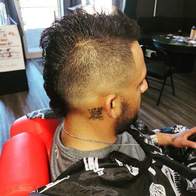 Mohawk blended fade