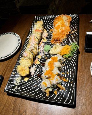 Banner Elk, shrimp tempura, and dynamite rolls