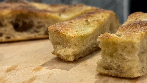 Freshly baked focaccia