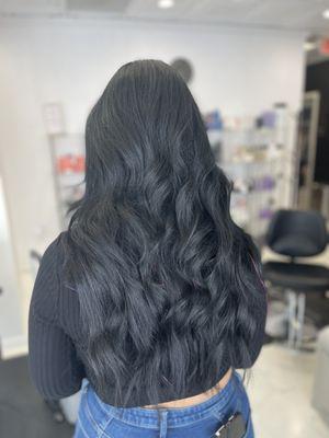 Solid black hair color