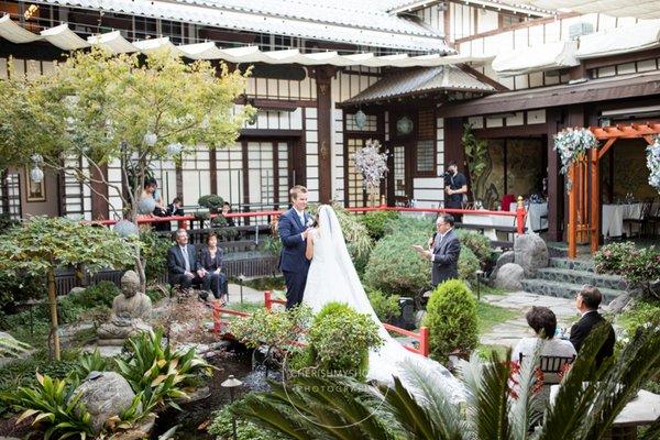 wedding ceremony at Yamashiro Hollywood