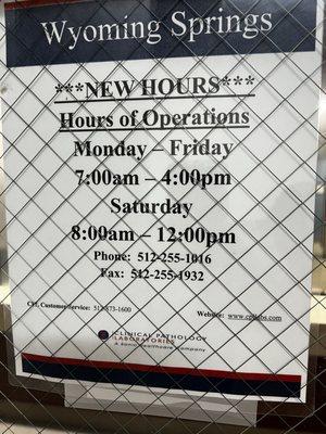 New hours....came at 4:30 as their hours stated 5:00 pm still on websites. Note it's 4pm.