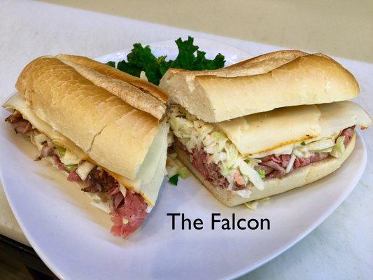 The "Falcon" Lean Roast Beef, Muenster Cheese, Cole Slaw & Russian Dressing