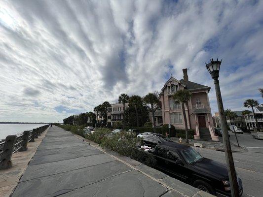 Near the water - these homes were close to the bombings of the Civil War