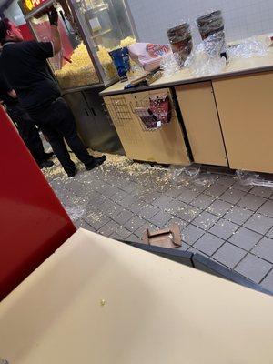 The back counter of regency theaters where they serve popcorn