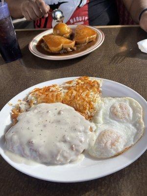 Chicken Fried Steak and Eggs Hot Sandwich