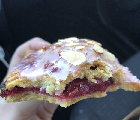 Inside of the cherry almond poptart