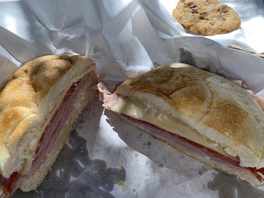 Italian combo and chocolate chip cookie