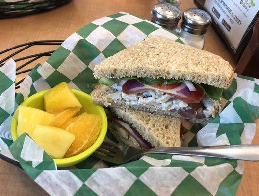 Chicken salad and fruit