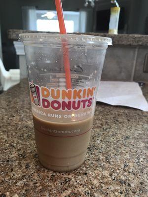 Med ice coffee with ice removed so it won't be watery later. Not even half full!  This is what $2.07 will buy you :(