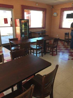 Clean and bright dining area