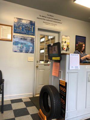 This is the customer service area at the building...reasonable and quiet and I sat here while repairs were made to my vehicle.