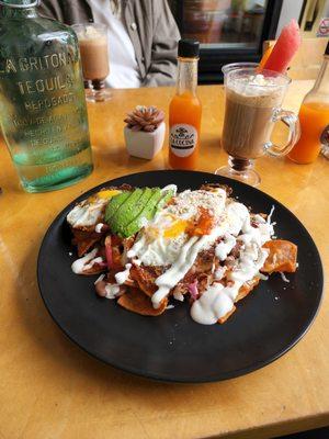 Chilaquiles & mexican coffee, Delicious!