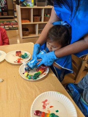 Summer tie-dye project in class.