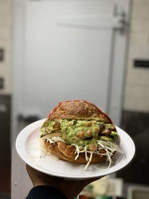 Grilled Chicken and Guacamole Cemita