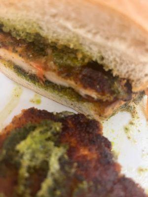 Pesto Chicken sandwich: over-fried, too salty- not recommended