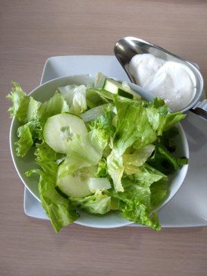 This green salad came with my Mushroom & Swiss burger deluxe.