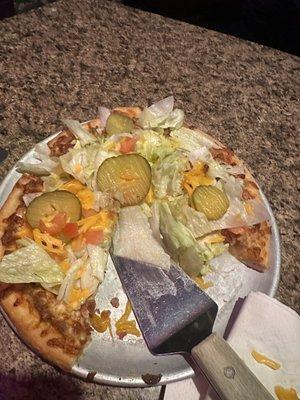 Cheeseburger pizza, first time and it won't be the last! So amazing. Get it with pepperchinis!!