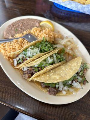 3 taco plate - Lengua and barbacoa